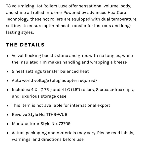 NWT T3 Volumizing Hot Rollers Luxe - Picture 4 of 7